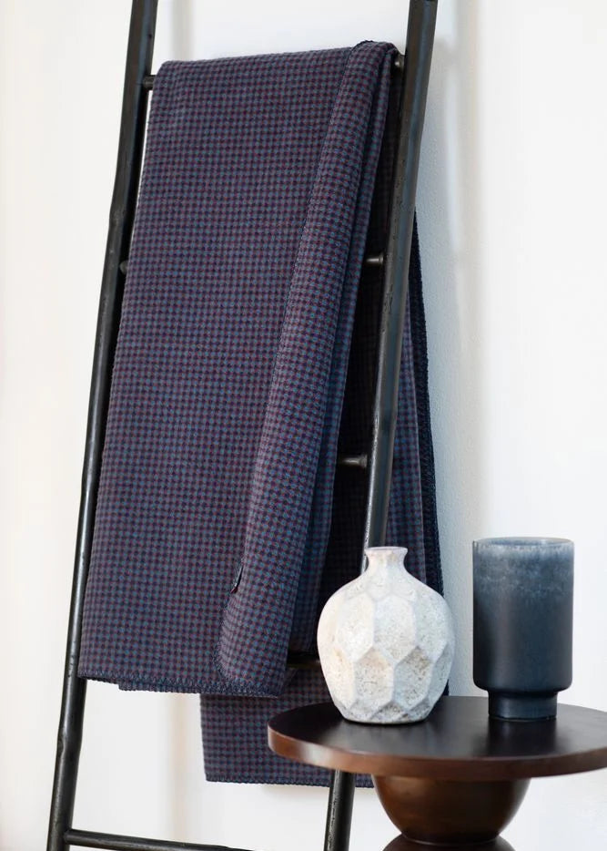 Mini Checks Navy Throw by David Fussenegger