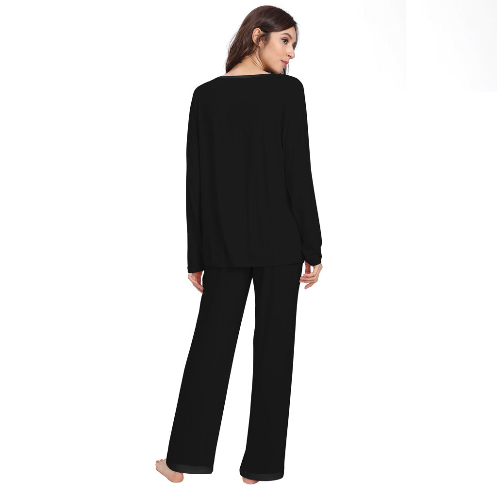 Black Bamboo Long Sleeve PJ Set