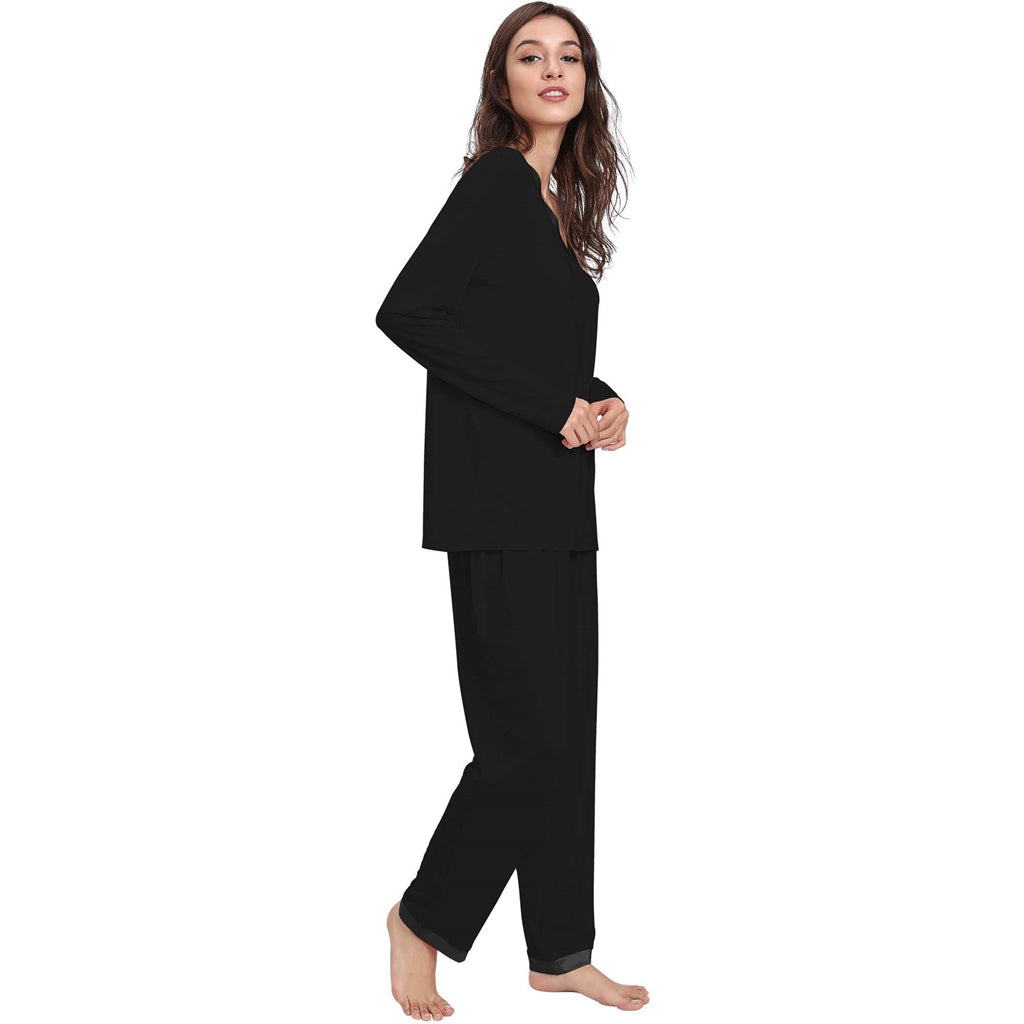 Black Bamboo Long Sleeve PJ Set