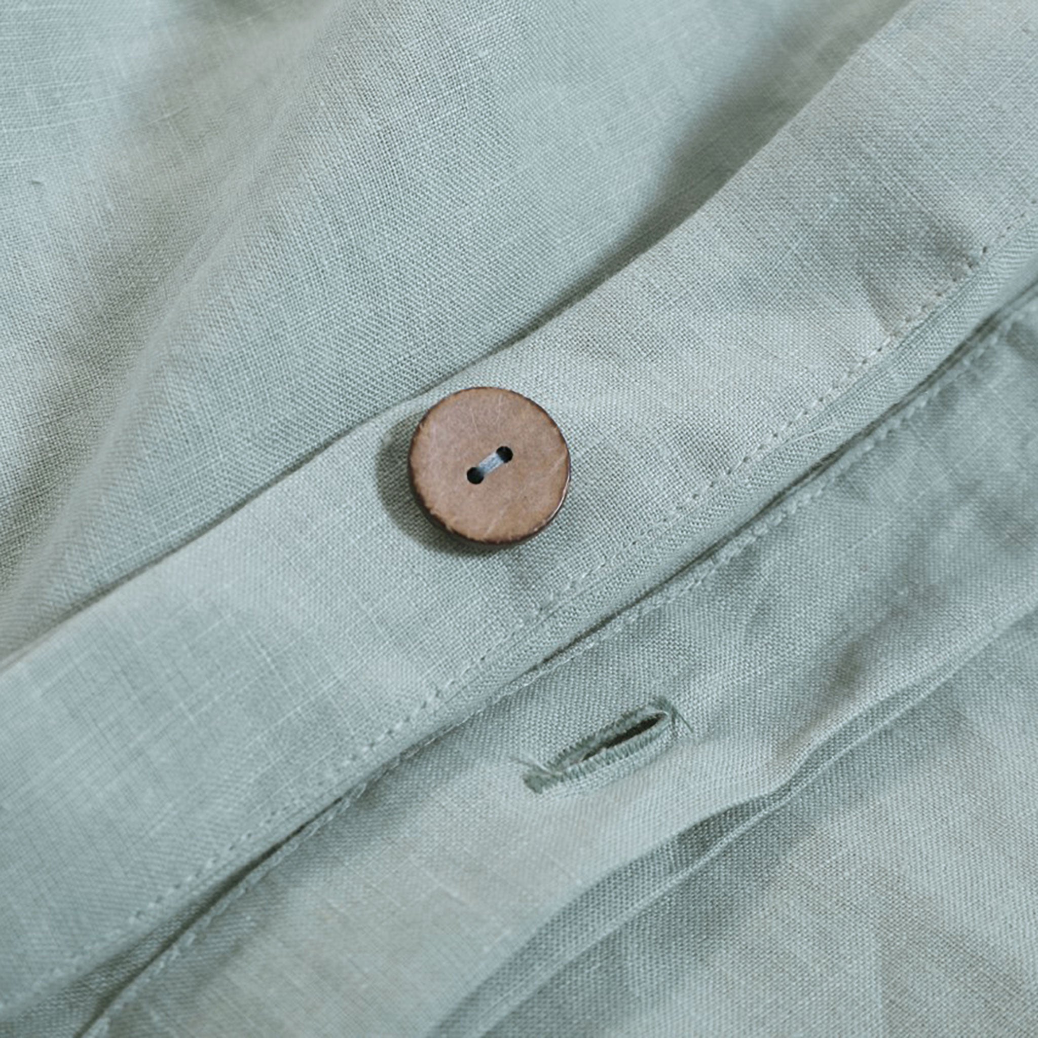 Soft Aqua French Linen Duvet Cover Set