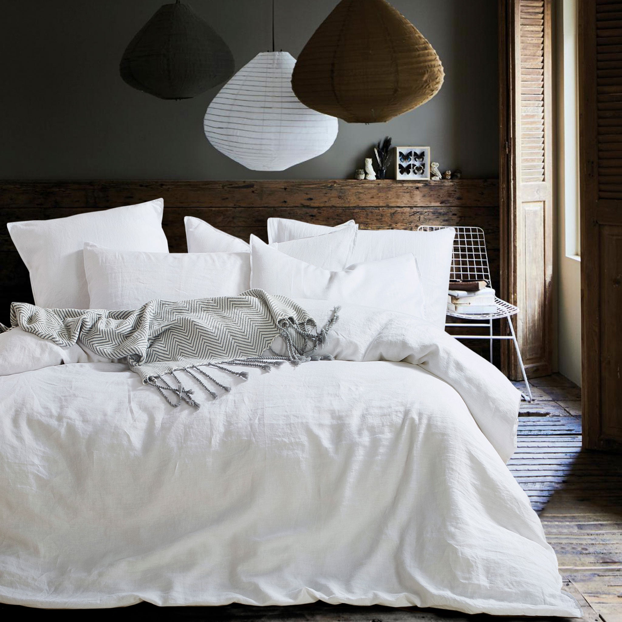Star White French Linen Duvet Cover Set