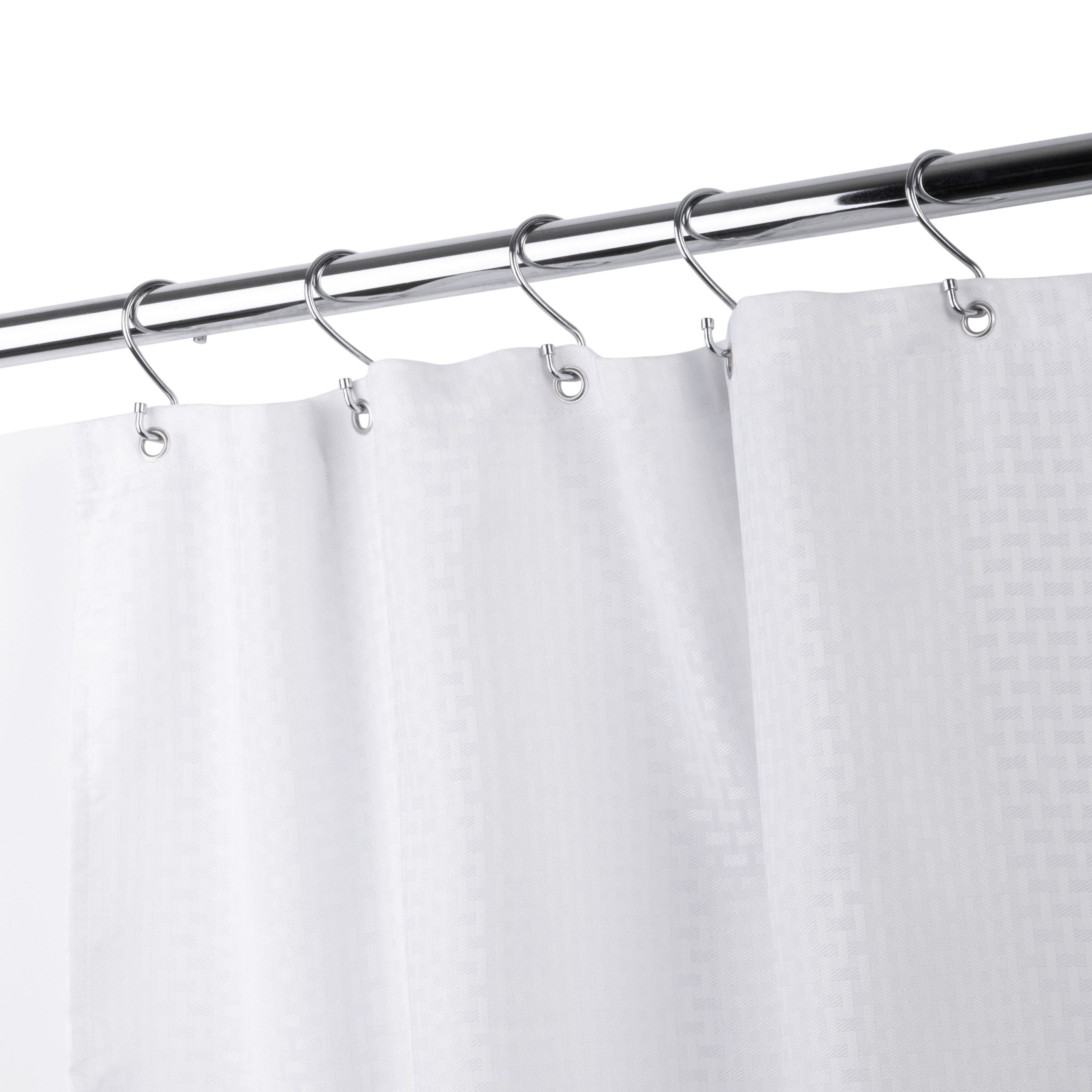 Basketweave White Shower Curtain