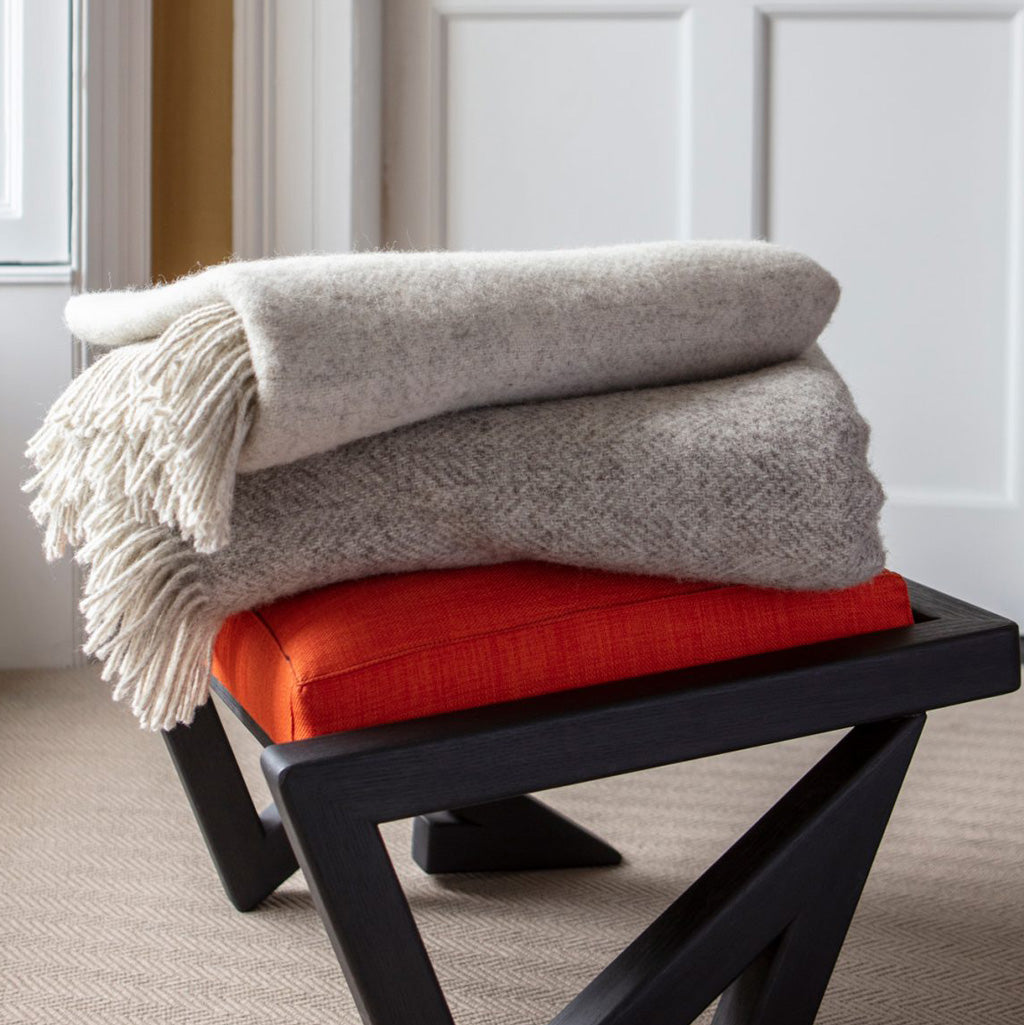 Merino/Cashmere Herringbone Throw