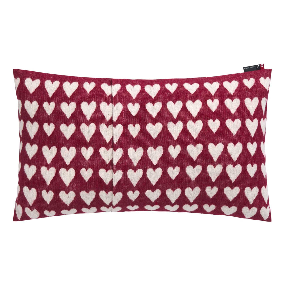 Hearts Bordeaux Cushion by David Fussenegger