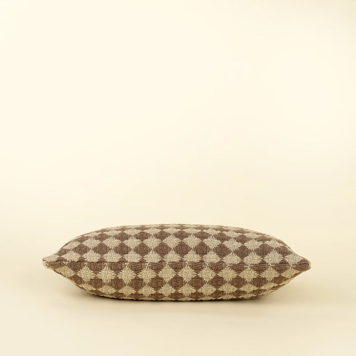Check Weave Pillow Brown