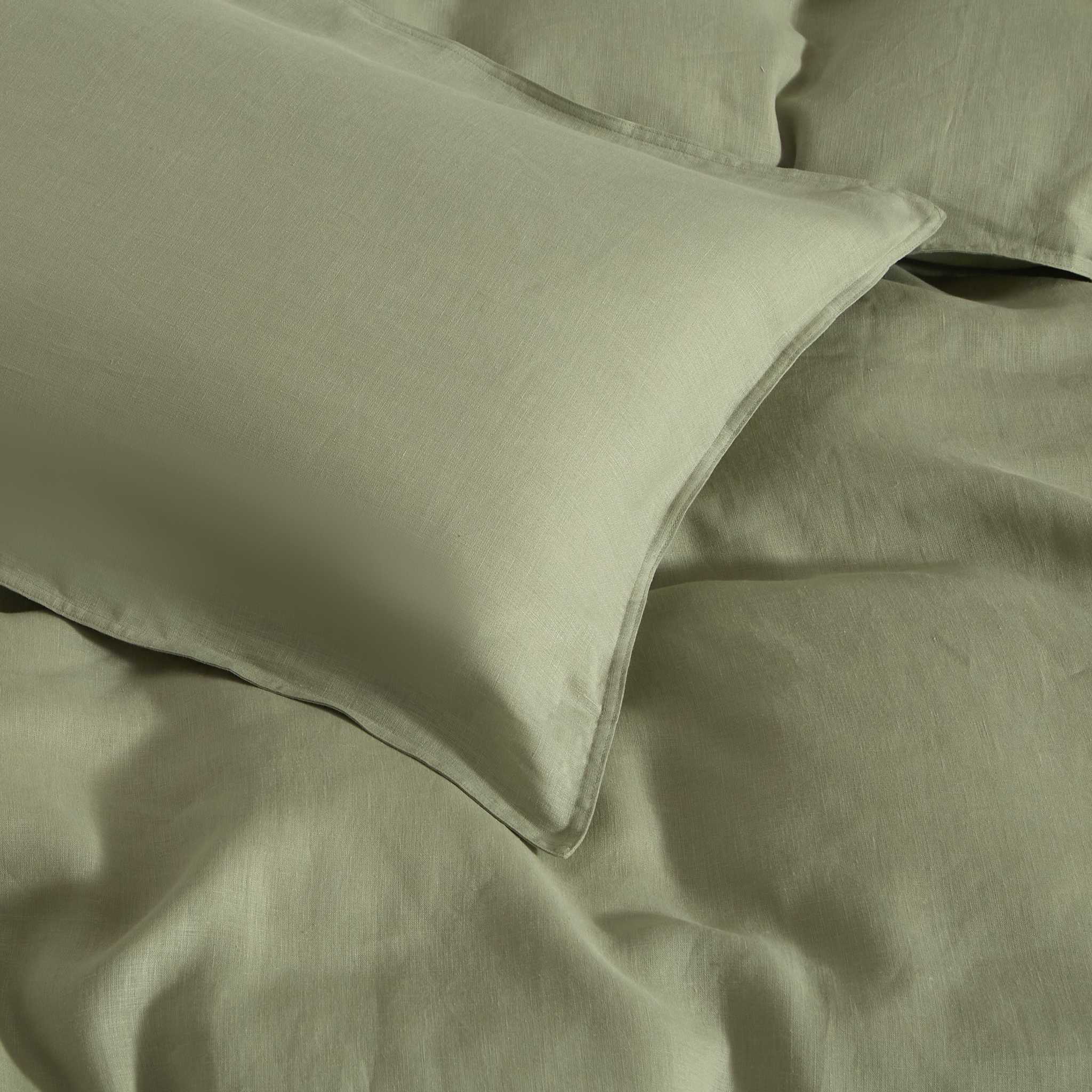 Spray Green French Linen Duvet Cover Set