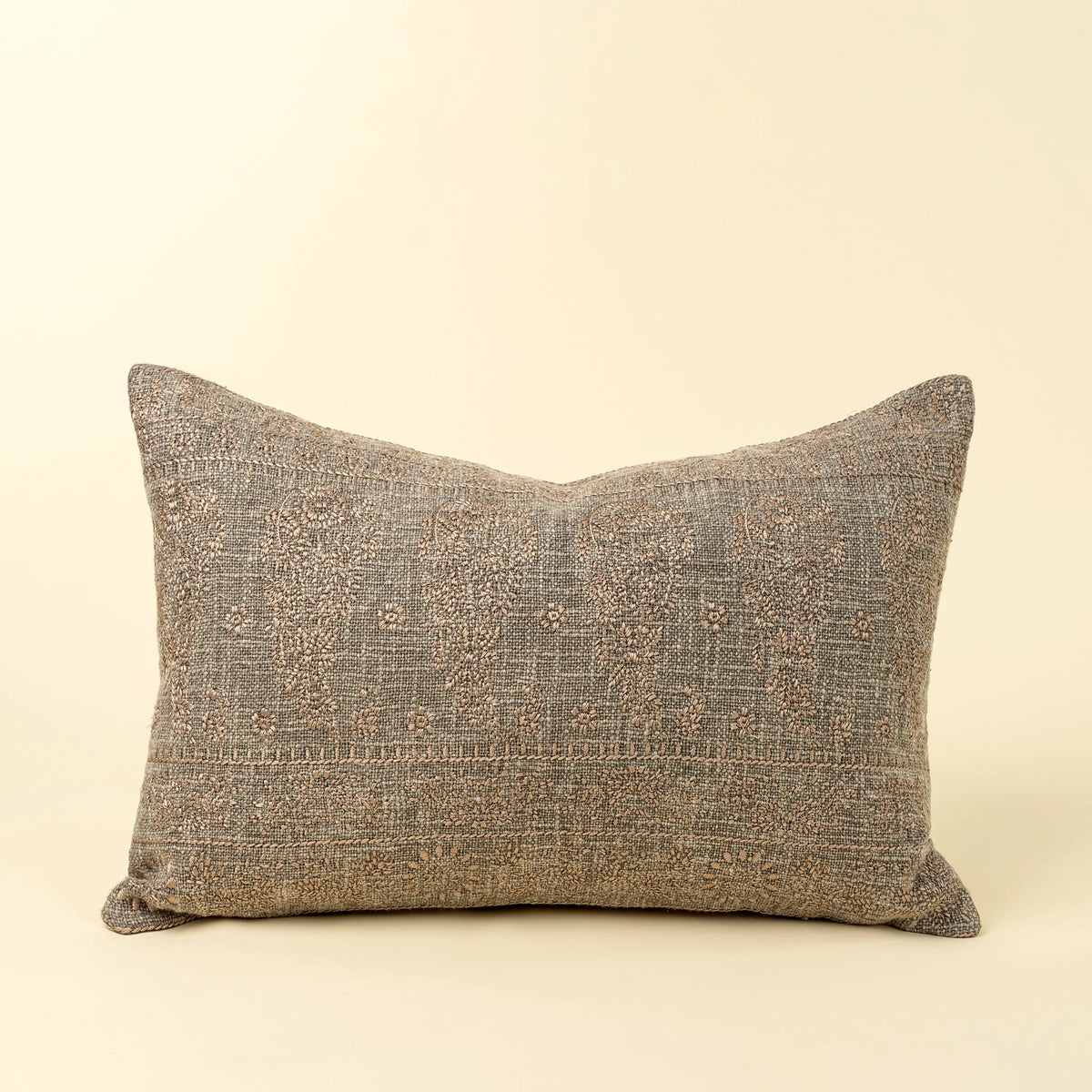Nisha Embroidered Cushion Ash