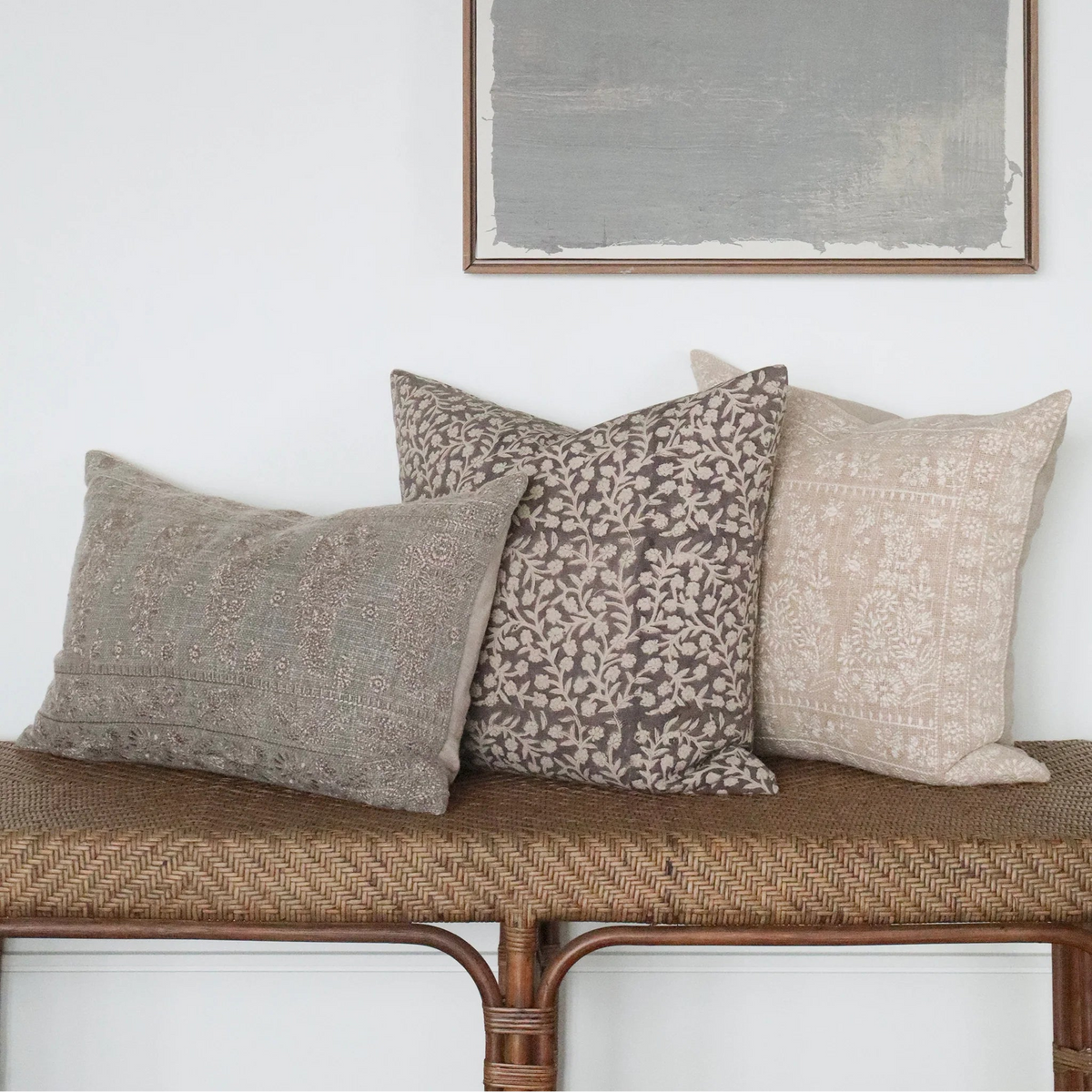 Nisha Embroidered Cushion Ash