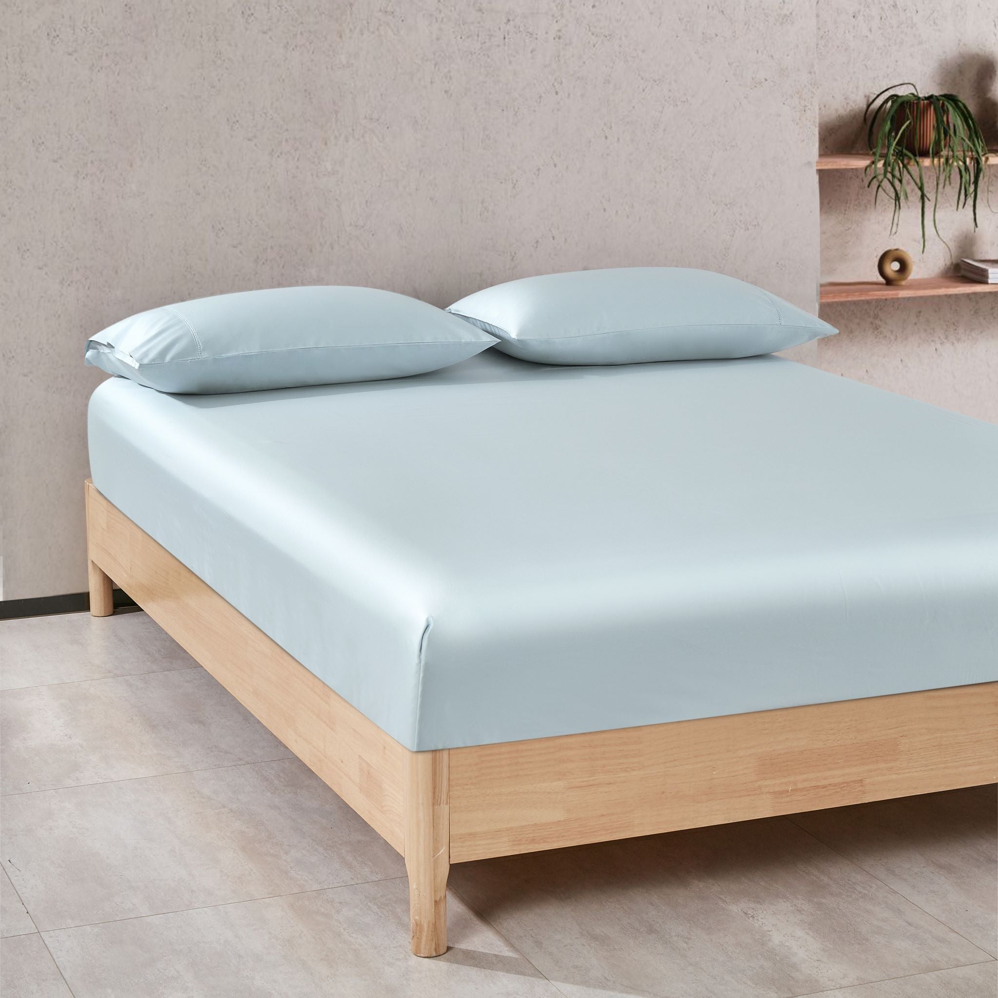 Ice Blue Pima Cotton Fitted Sheet
