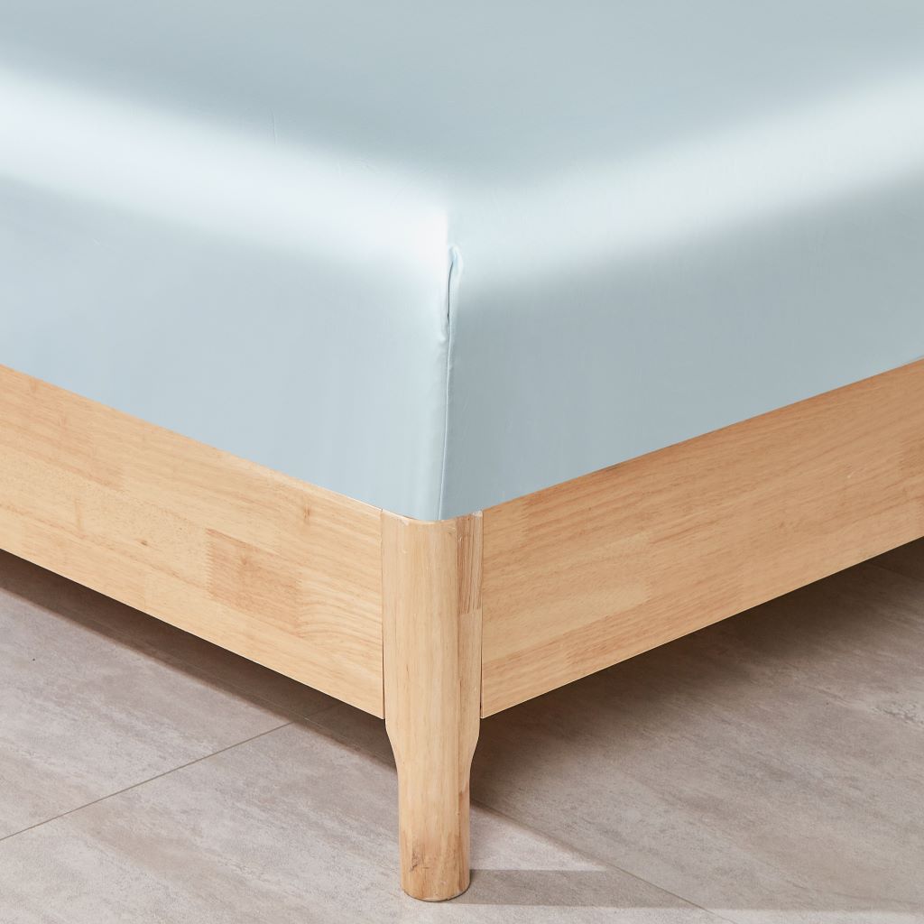 Ice Blue Pima Cotton Fitted Sheet