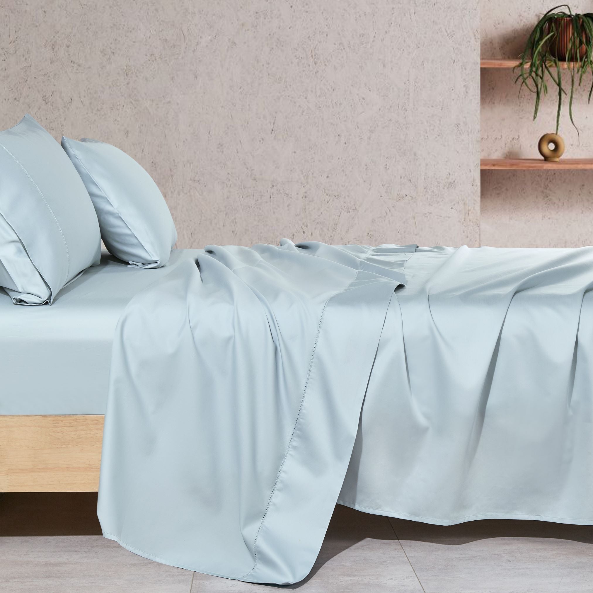 Ice Blue Pima Cotton Flat Sheet