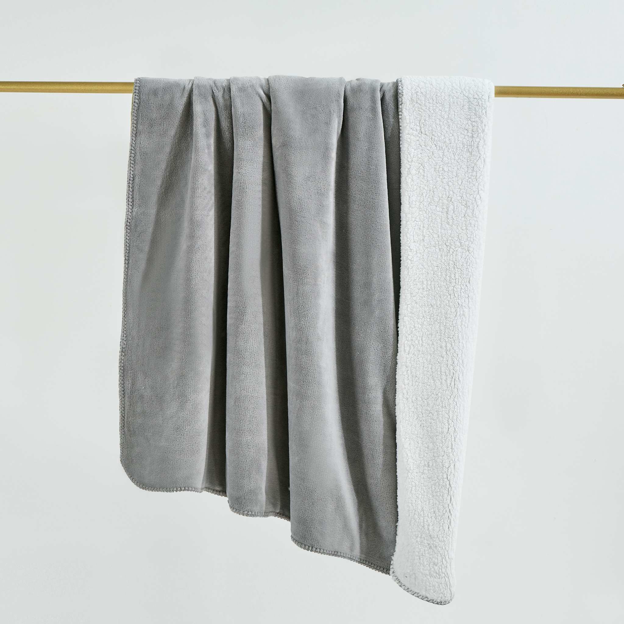 Dawn Grey Sherpini Throw/Blanket