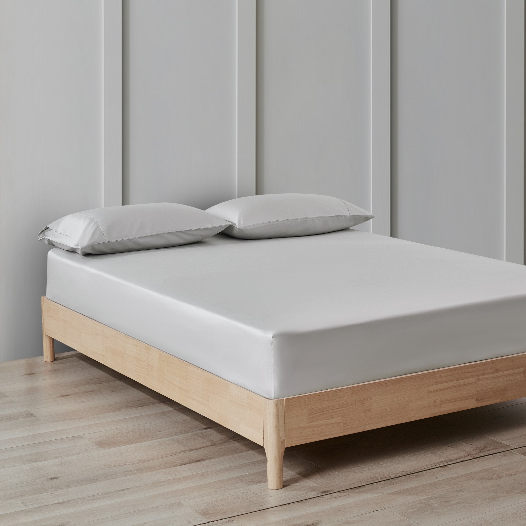 Silver Pima Cotton Fitted Sheet