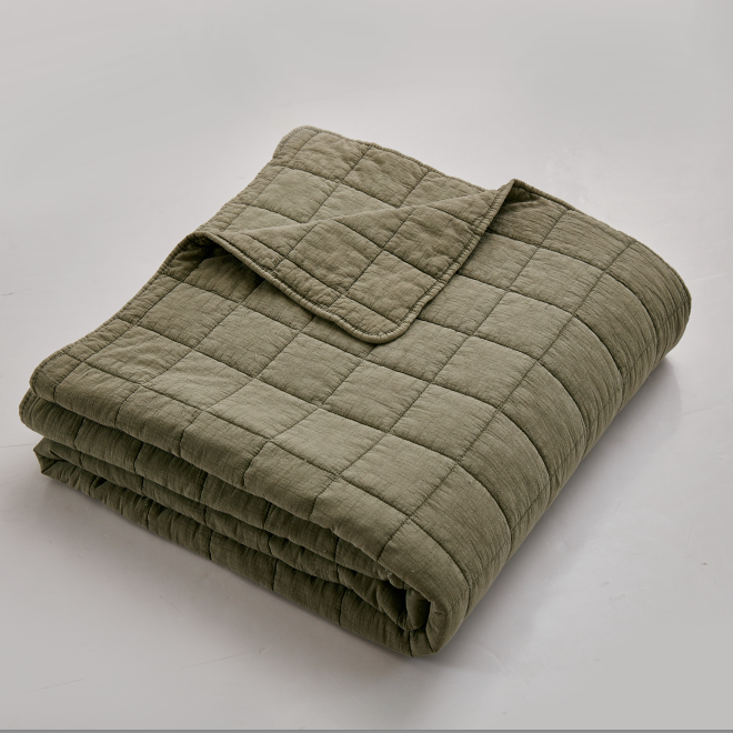 Squares Coverlet Set Green