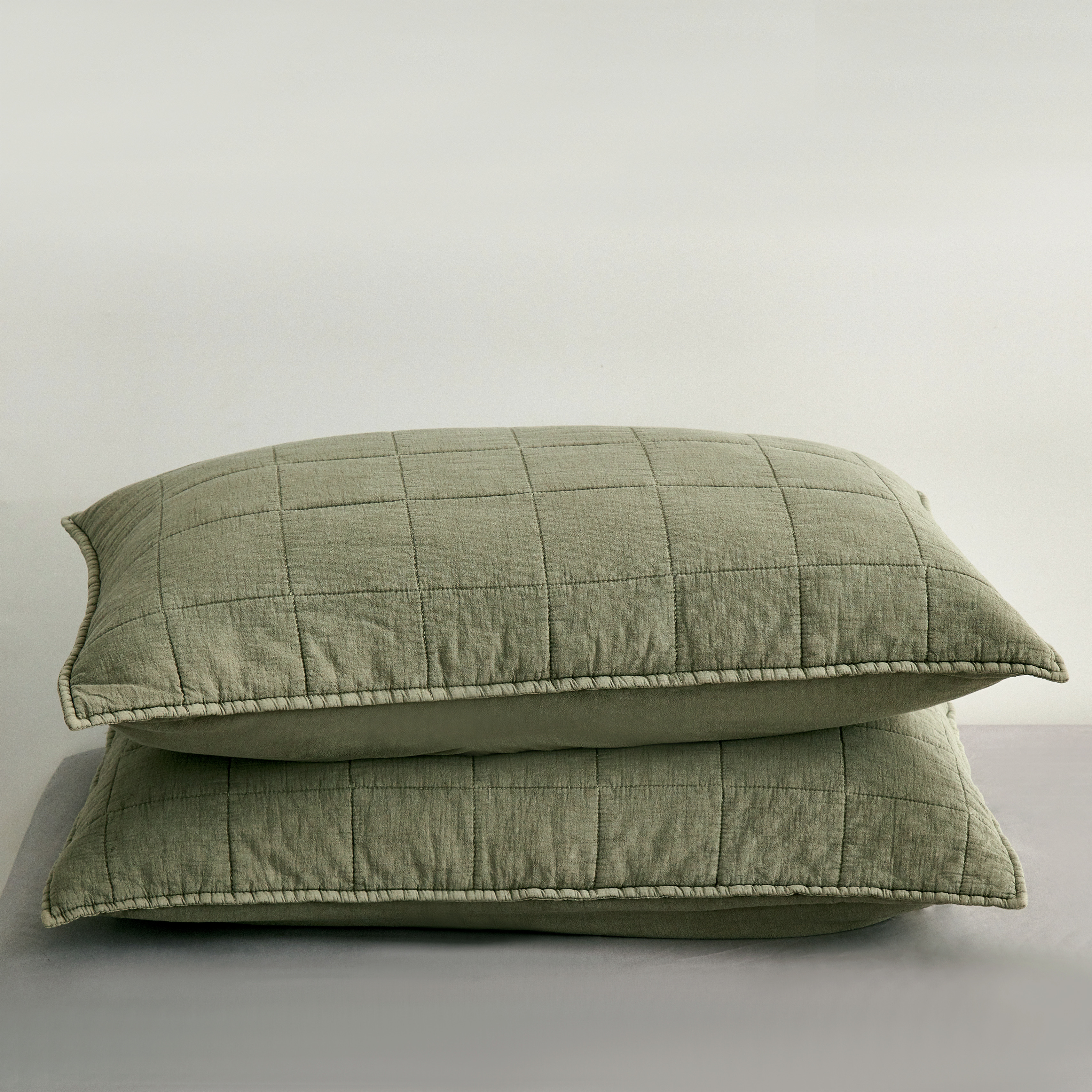 Squares Coverlet Set Green