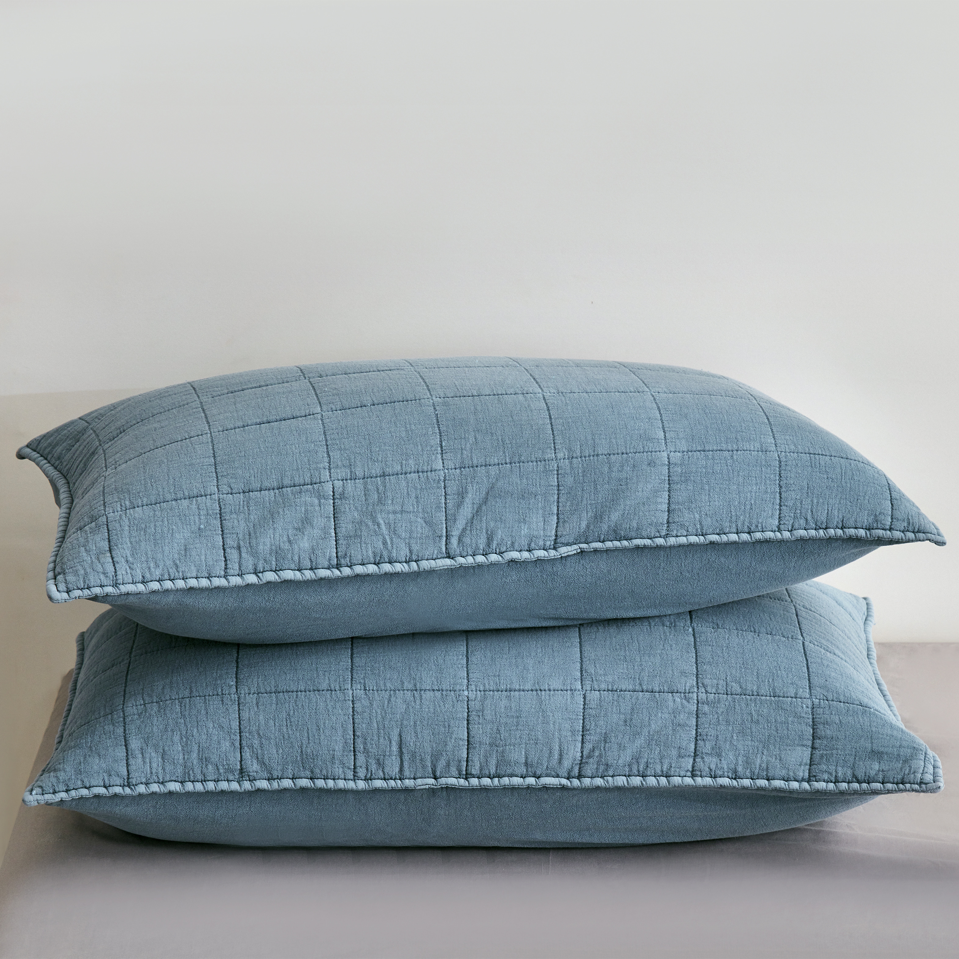 Squares Coverlet Set Blue