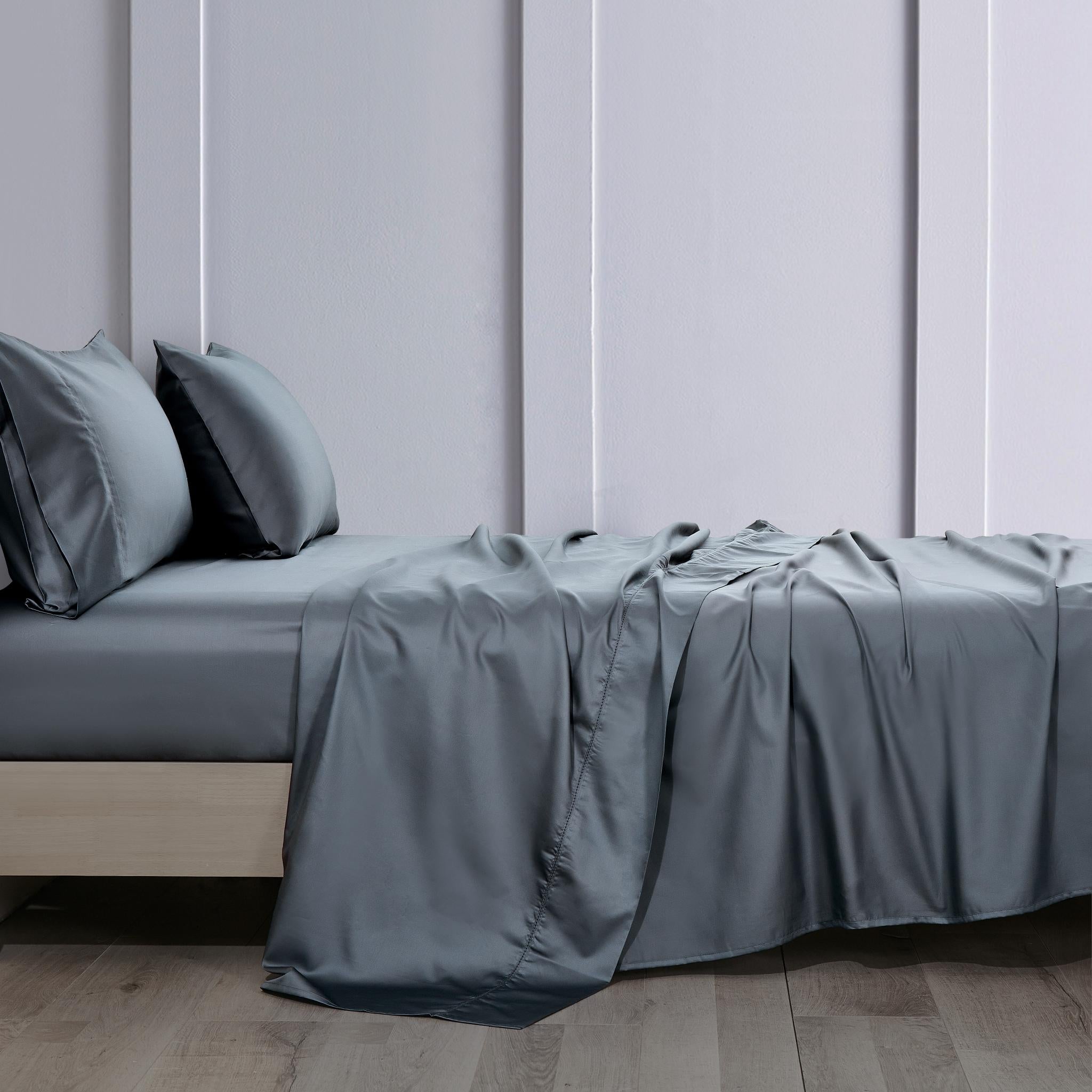Steel Blue Pima Cotton Flat Sheet