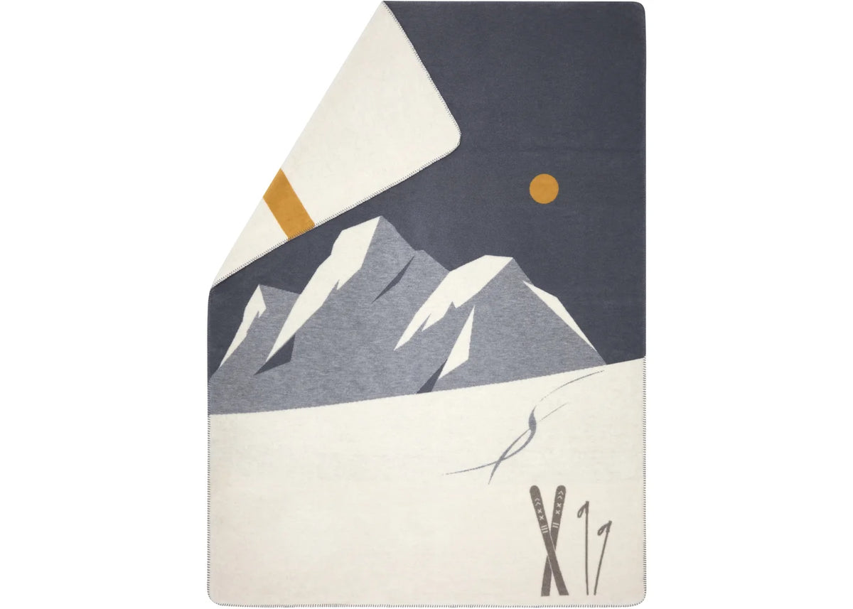 Skis and Tracks Throw by David Fussenegger