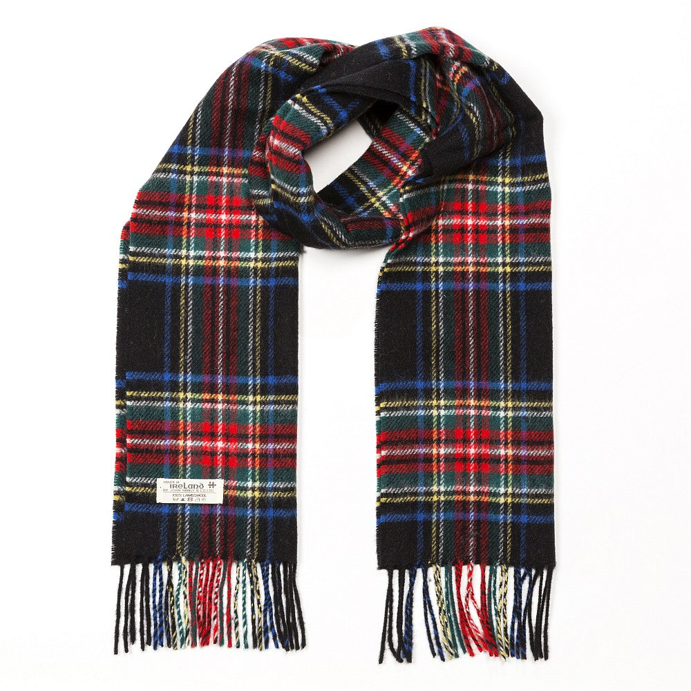 Lambswool Scarf Black Tartan (221)