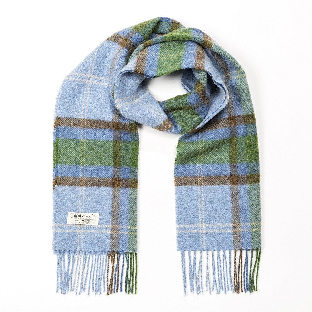 Lambswool Scarf Lt Blu/Grn (280)