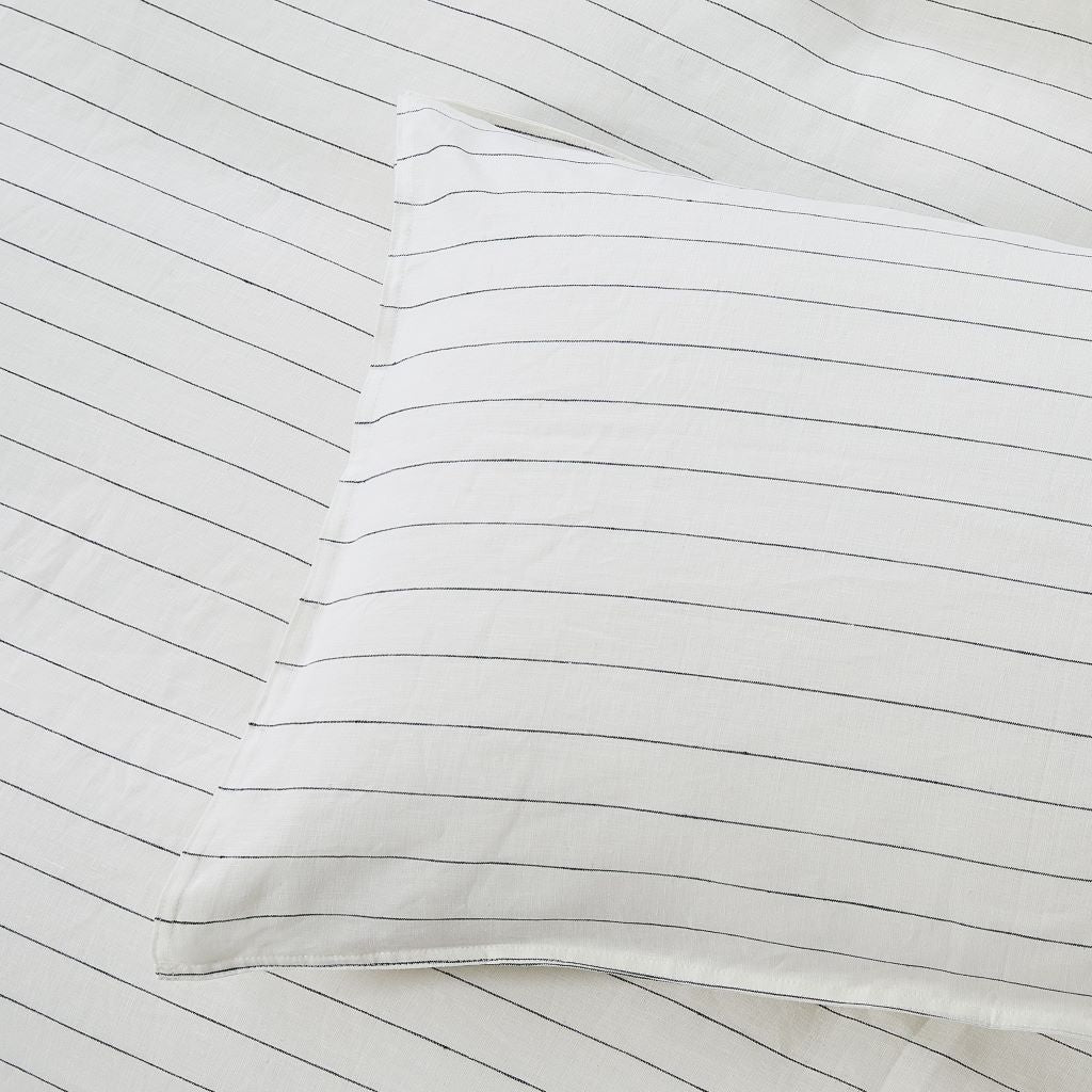 Linen Pinstripe Duvet Cover Set