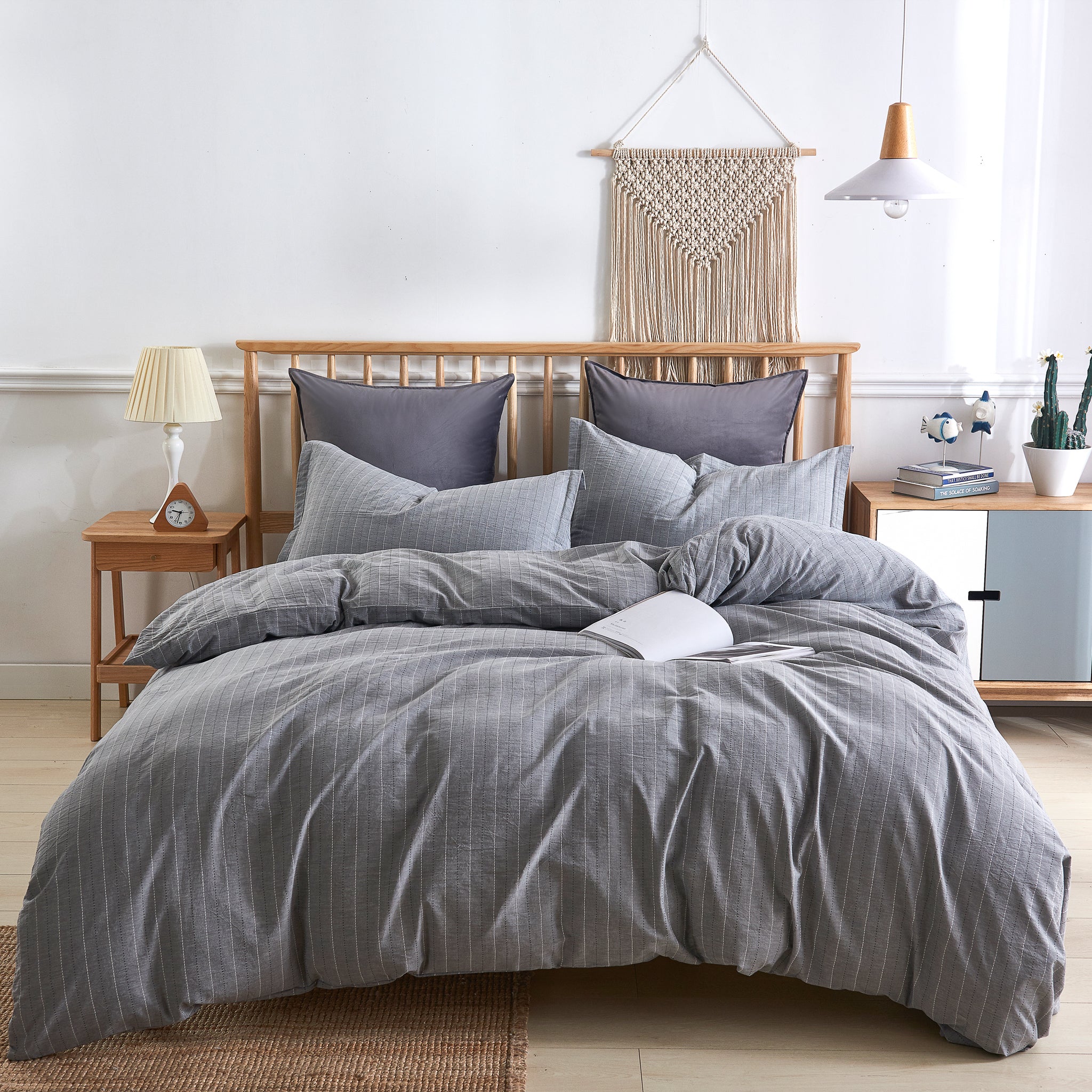 Pinstripe Duvet Cover Set