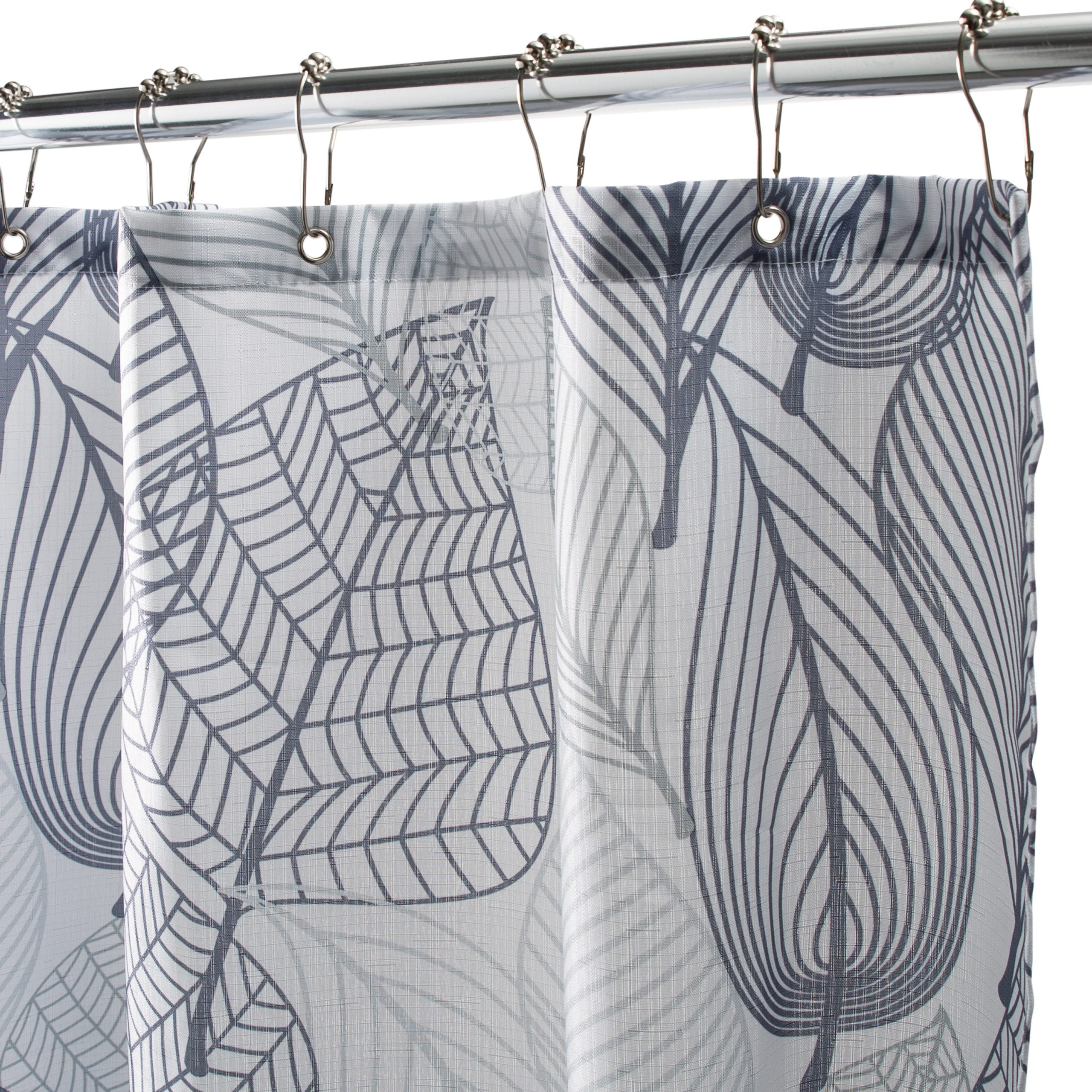 Grey Leaves Shower Curtain