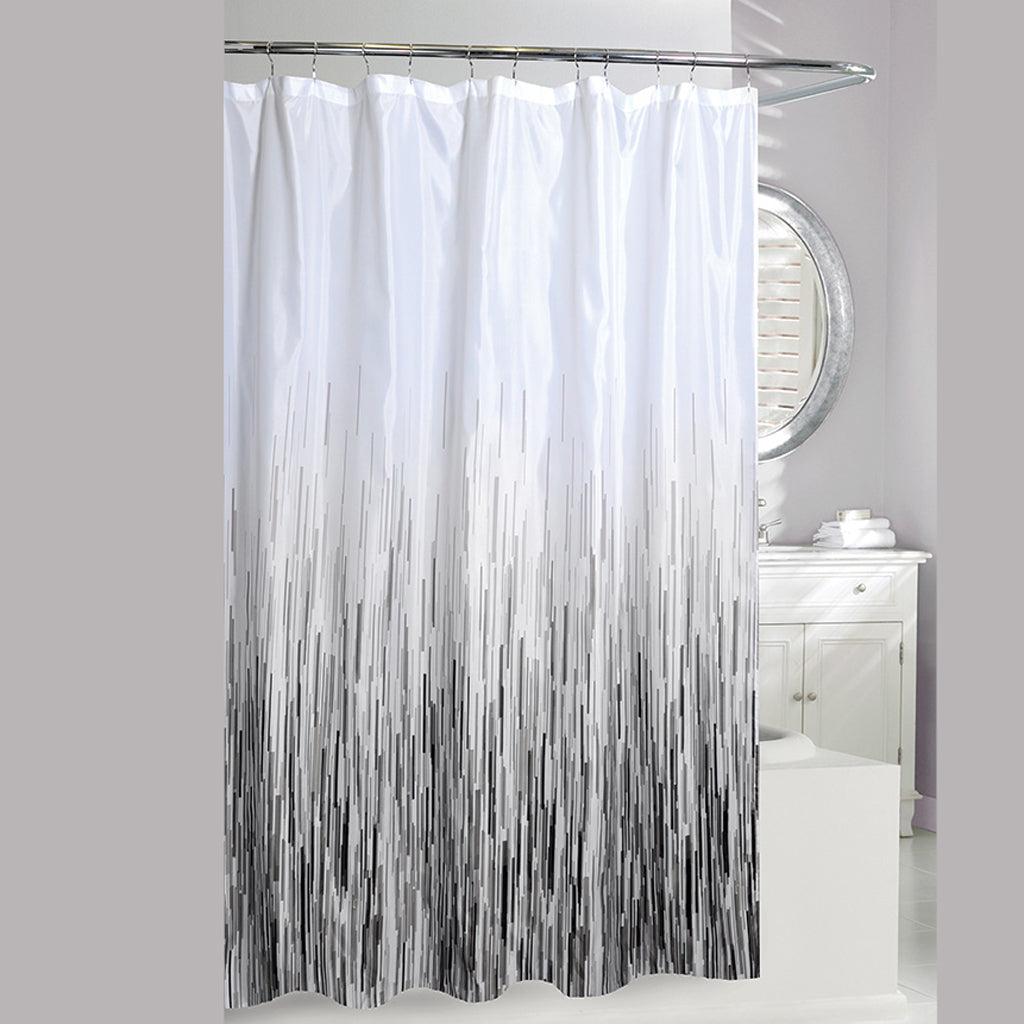 Greyscale Rain Shower Curtain