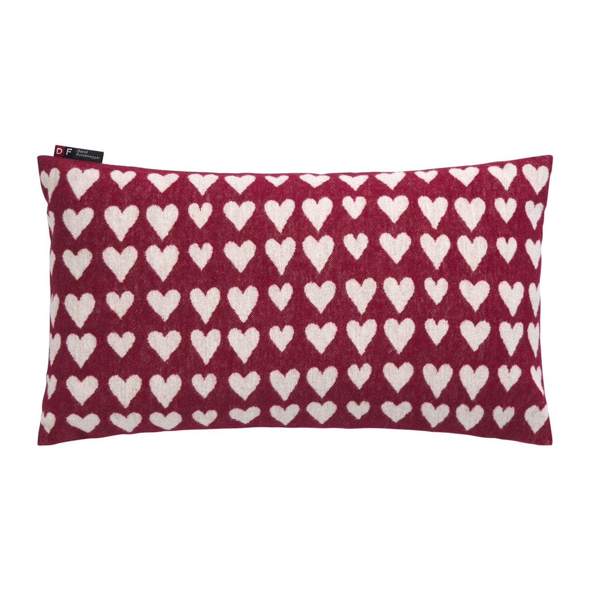 Hearts Bordeaux Cushion by David Fussenegger