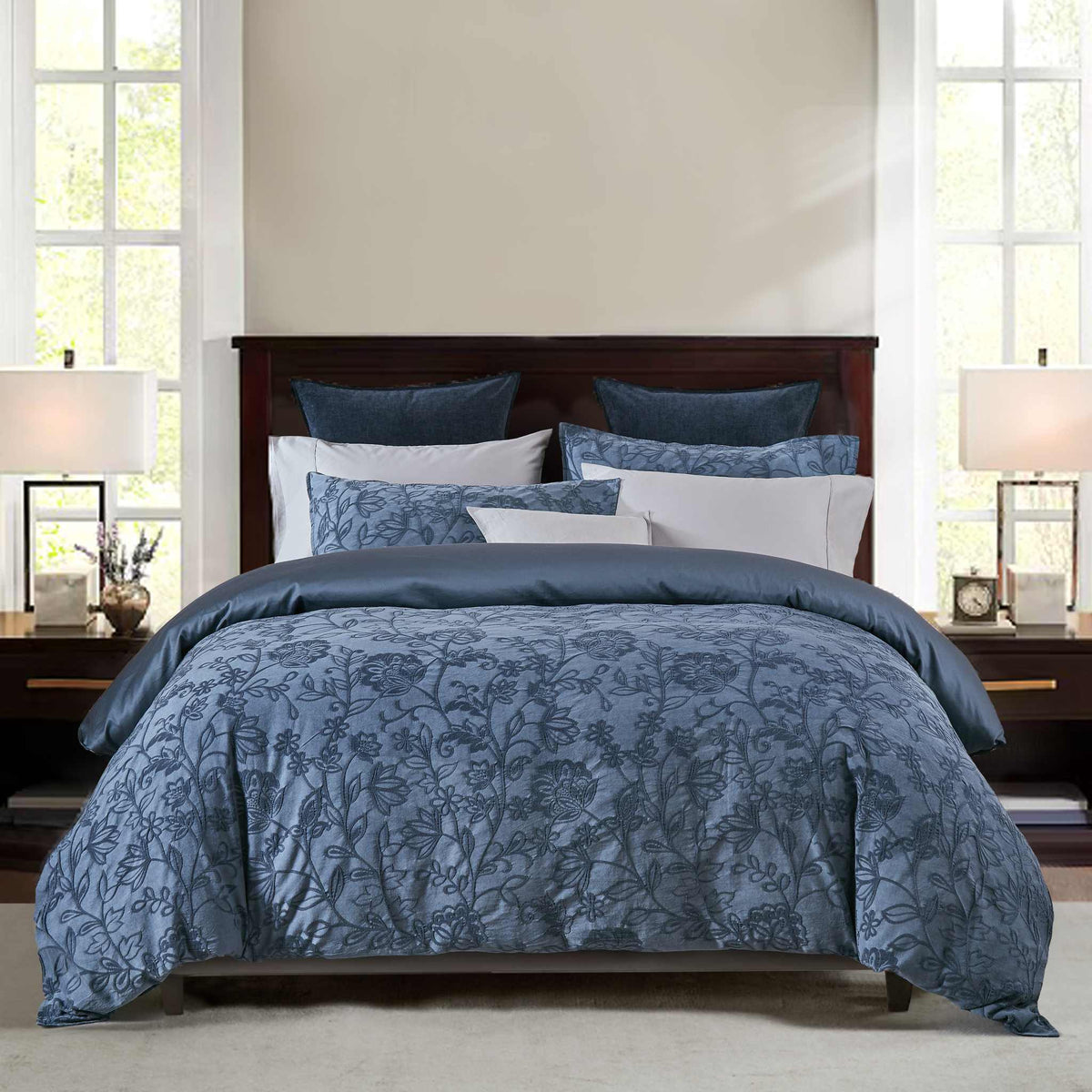 Matrice Blue Duvet Cover Set