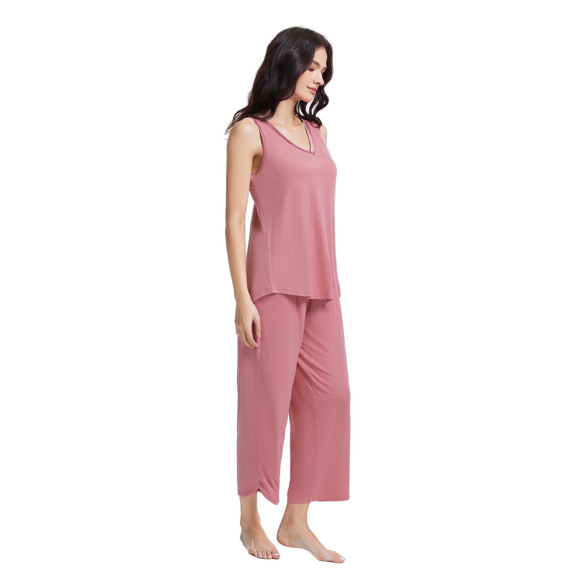 Rose Bamboo Capri Set