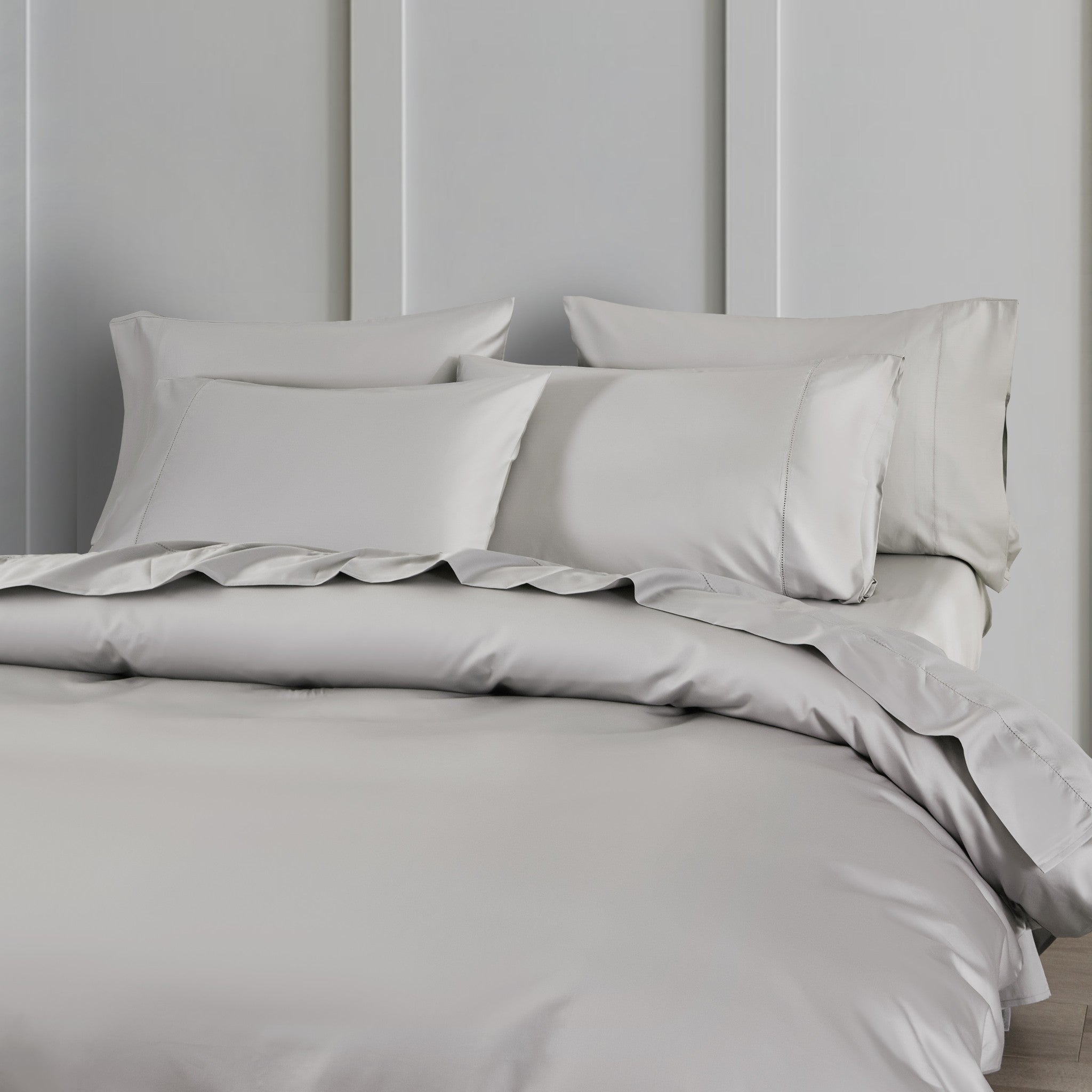 Silver Pima Cotton Duvet Cover Set