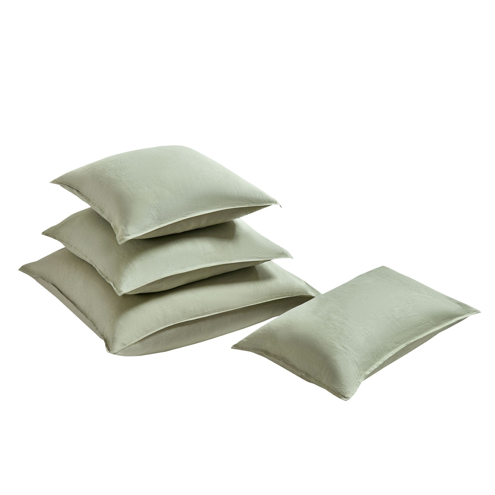 Spray Green French Linen Cushion