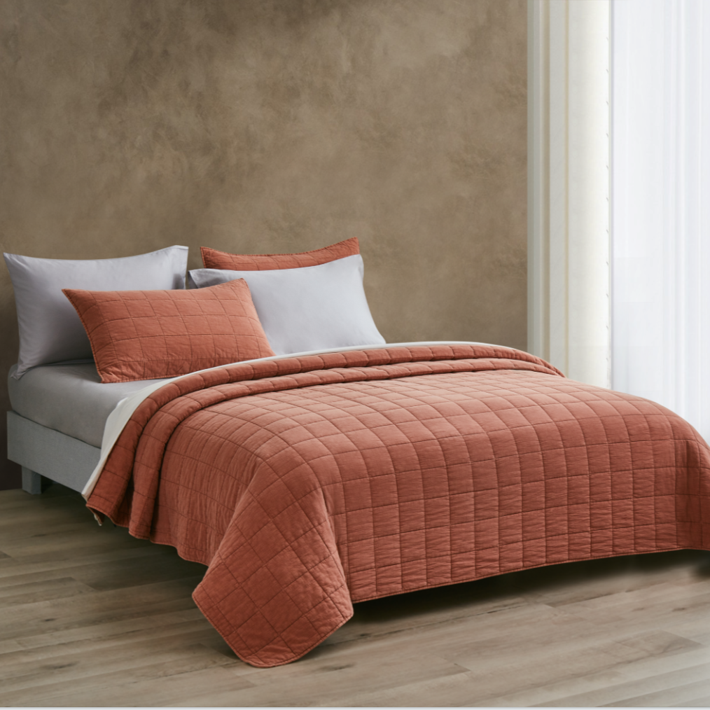 Squares Coverlet Set Cedar
