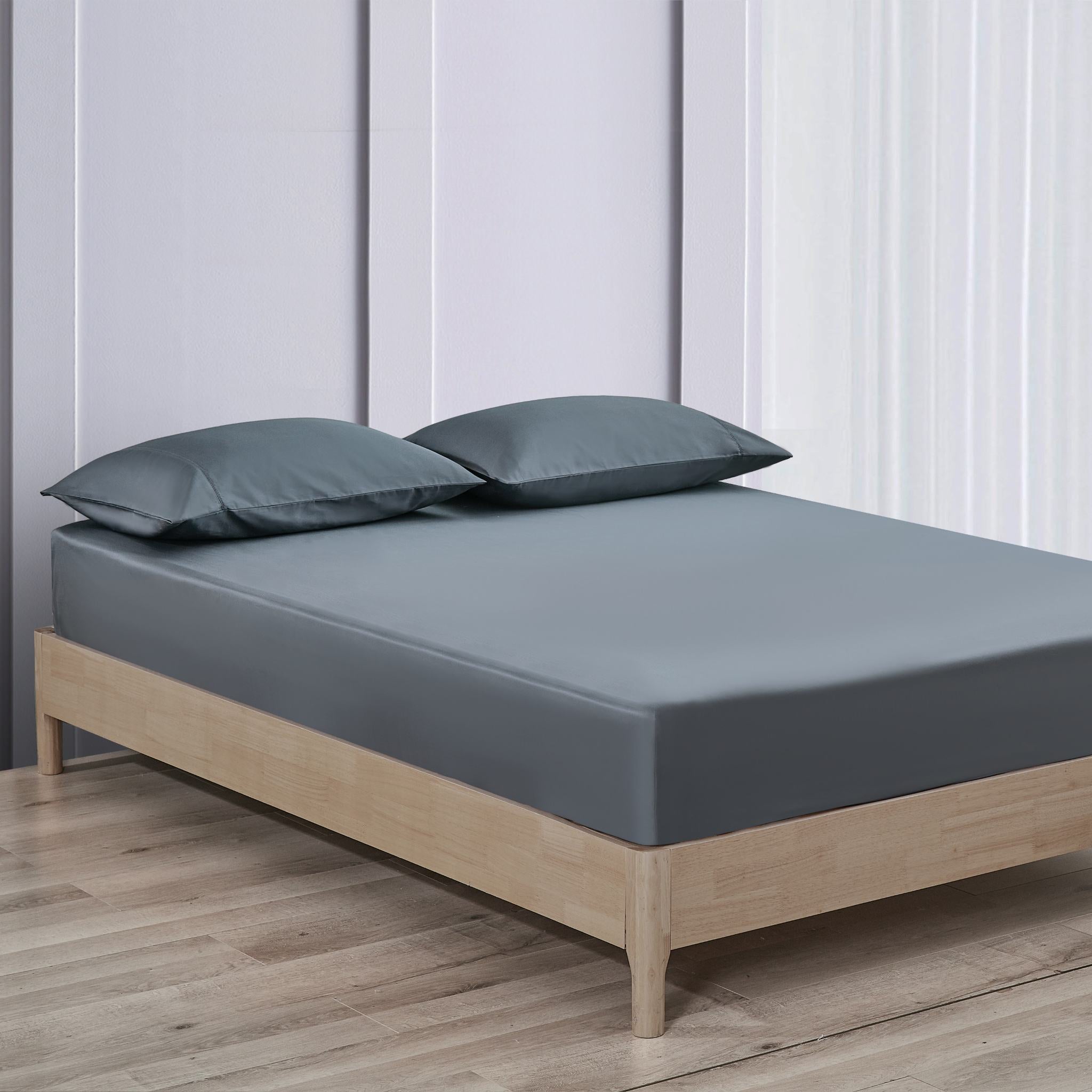Steel Blue Pima Cotton Fitted Sheet